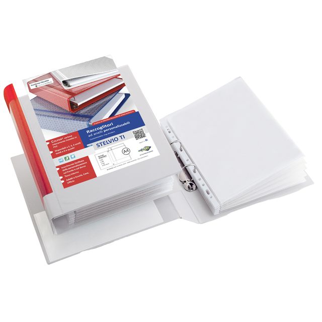 Raccoglitore personalizzabile Stelvio TI - 22 x 30 cm - 2 anelli a Q 65 mm - do…
