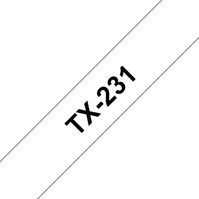 Brother - Nastro - Nero/Bianco - TX231 - 12mm x15mt
