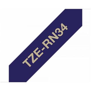 Brother - Nastro - 12 mm x 4 mt - Oro / Blu - TZERN34