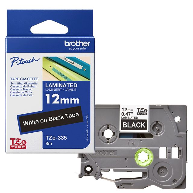 Brother - Nastro - Bianco/Nero - TZE335 - 12mm x 8mt