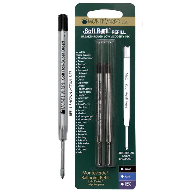 Refill per sfera Parker - punta large - blu - Monteverde - conf. 2 pezzi