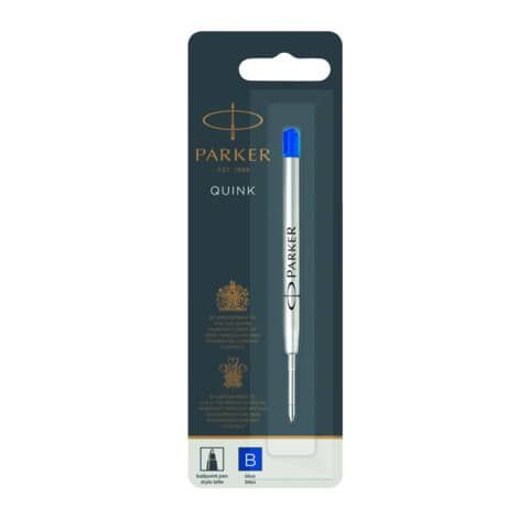 Refill sfera Quink standard - punta large - metallo - blu - Parker