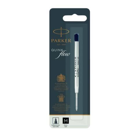 Refill sfera QuinkFlow - punta media - metallo - nero - Parker