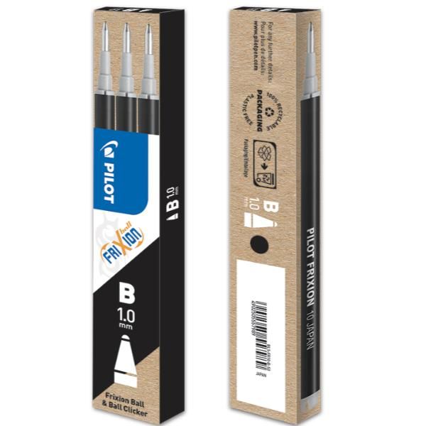 Refill sfera frixionball clicker - punta 1,0mm - nero - Pilot - conf. 3 pezzi