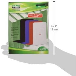 Reggilibri in metallo Lebez in conf. da 2 pezzi - bianco - 088-B