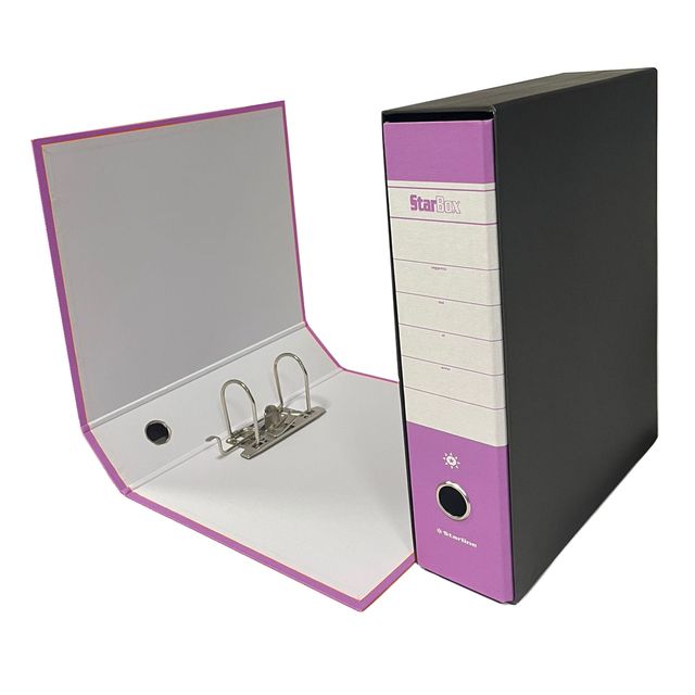 Registratore Starbox sfuso - dorso 8 cm - protocollo 23 x 33 cm - lilla - Starl…