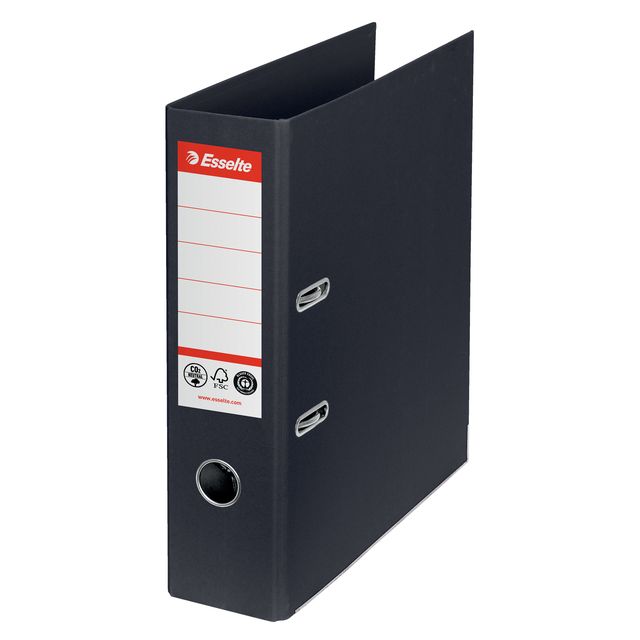 Registratore a leva - CO2 neutral - A4 - dorso 75 mm - nero - Esselte