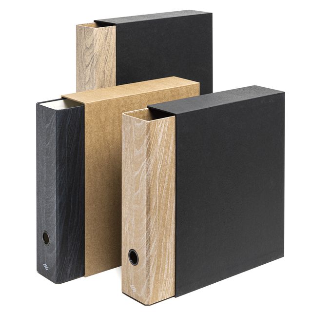 Registratore con custodia Wood - 23 x 33 cm - dorso 8 cm - colori assortiti - C…