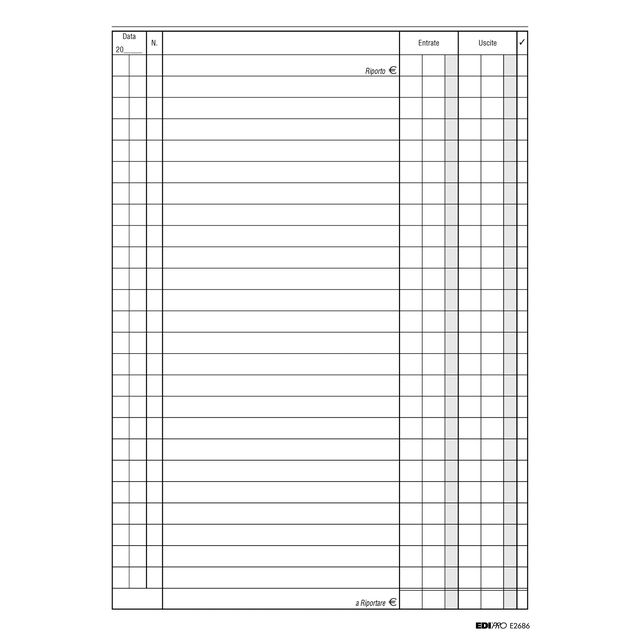 Registro cassa entrate/uscite - 24 x 17cm - 100 fogli - Edipro