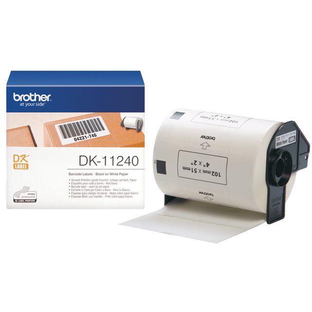 Brother - Rotolo 600 Etichette 102 x 51 mm - Nero/Bianco - DK-11240