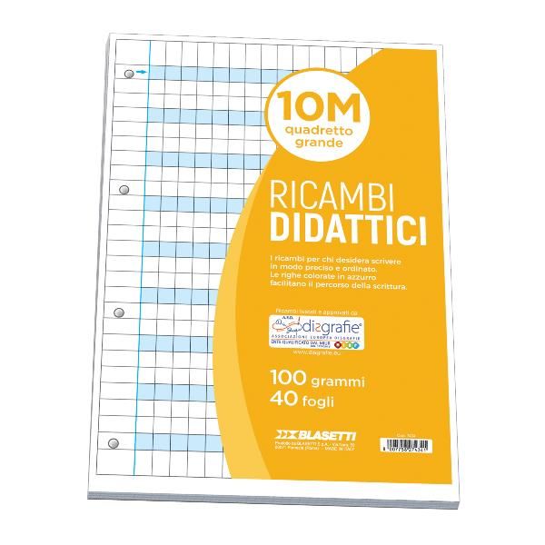 Ricambi didattici forati - A4 - 10 mm - 100 gr - Blasetti - conf. 40 pezzi