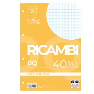 Ricambi forati Quaxima - A4 - 5 mm c/margine - 80 gr - Pigna - conf. 40 pezzi