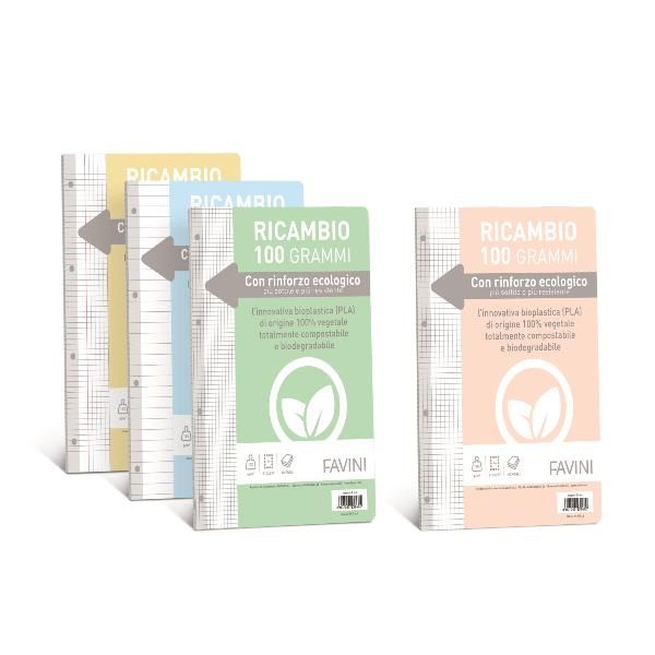 Ricambi forati riforzati ecologico - A4 - 5mm c/margine - 100gr -Favini - conf.…