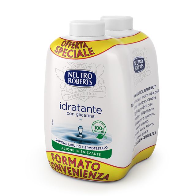 Ricarica sapone Neutro Roberts Idratante con glicerina - 200 ml Conf 2 pezzi - …