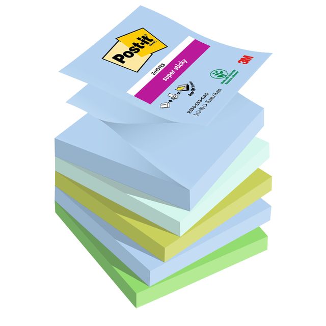 Ricariche di foglietti Post-it® Super Sticky Z-Notes Oasis - conf. 5 blocchetti…
