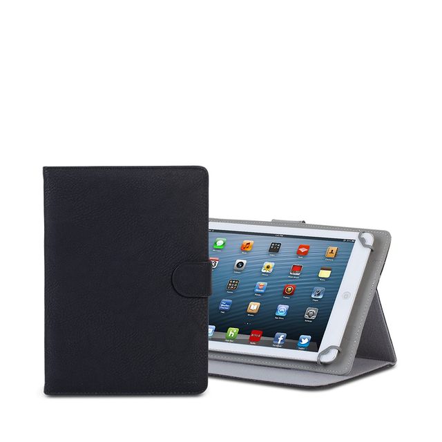 Riva Case 3017 - Flip cover per tablet - pelle di poliuretano - nero - 10.1"