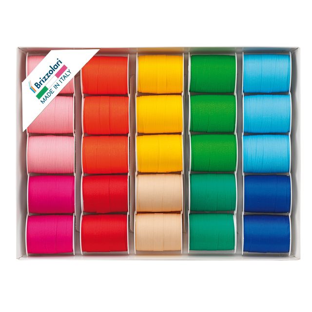 Rocche di nastro similpaper -10 mm x 10 mt - colori assortiti primaverai - Briz…