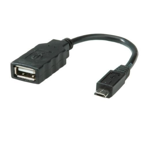 Roline - Cavo USB - Micro-USB Tipo B (M) a USB (F) - USB 2.0 OTG - nero