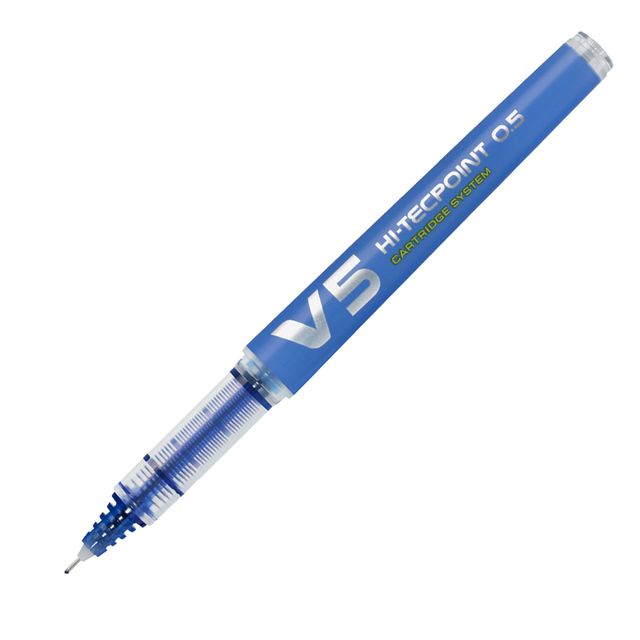 Roller Hi-Tecpoint V5 ricaricabile Begreen con cappuccio - punta 0,50mm - blu -…
