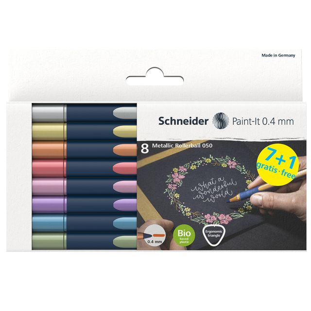 Roller Metallic 050 - tratto 0,4 mm - colori metallici assortiti - Schneider - …
