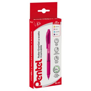 Roller a scatto Energel X BL 107 - punta 0,7mm - astuccio 4 colori assortiti - …