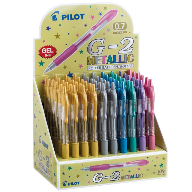 Roller gel scatto G-2 - 0,7 mm - colori assortiti metallic - Pilot - Display 60…