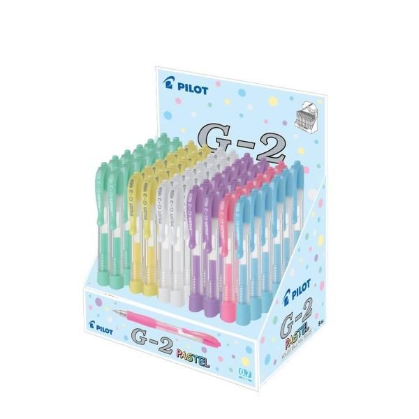 Roller gel scatto G-2 - 0,7 mm - colori assortiti pastel - Pilot - Display 60 p…
