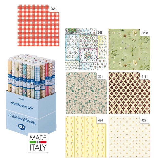 Rotoli Cartarivesto Rex Taco - lavabile - 49 x 300 cm - colori assortiti - Rex …