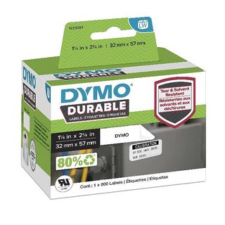 Rotolo 800 etichette LW Durable 1933084 - 57 x 32 mm - PP - bianco - Dymo