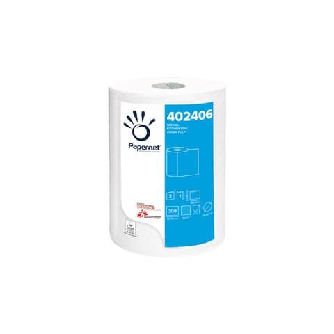 Rotolo asciugatutto - 2 veli - goffratura a onda - 23,4 cm x 68,9 mt - 309 stra…