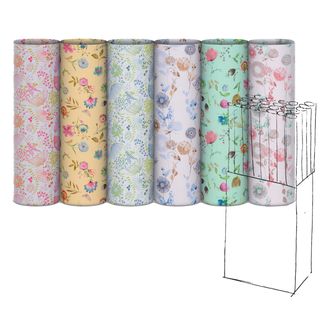 Rotolo carta regalo riciclata Fiori di campo - 70cmx200m - fantasie assortite -…