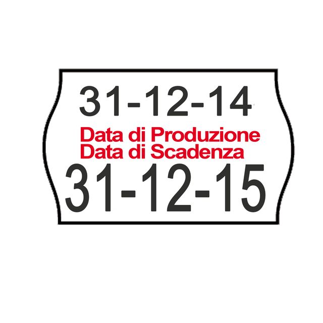 Rotolo da 1000 etichette a onda per Printex Smart 16/2616 - DATA PRODUZIONE / D…