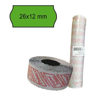 Rotolo da 1000 etichette per prezzatrice Printex sagomate 26x12 mm verde perm. …