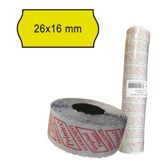 Rotolo da 1000 etichette per prezzatrice Printex sagomate 26x16 mm giallo fluo …