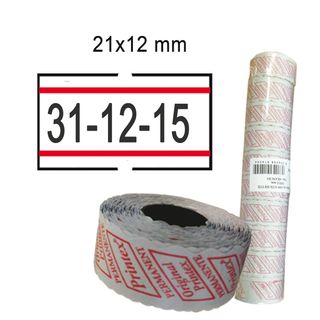 Rotolo da 1200 etichette per prezzatrice Printex rettangolari 21x12 mm bianco/r…