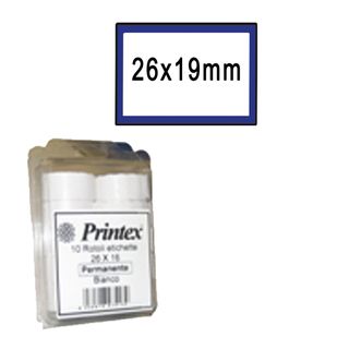 Rotolo da 600 etichette per Printex Z 17 - 26x19 mm - adesivo permanente - bian…