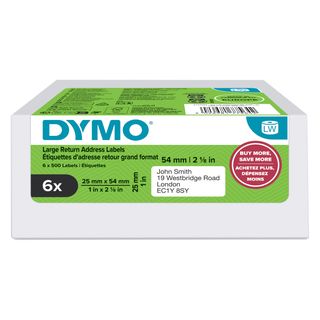 Rotolo etichette per Indirizzi - 25 x 54 mm - bianco - Dymo - value pack 6 pezzi