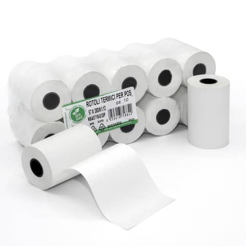 Rotolo per POS e carta di credito - 57 mm x 18 m - 48 gr - diametro esterno 38 …