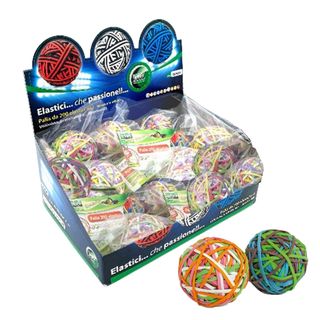 Rubberball - diametro 5 cm - colori assortiti - Lebez - display da 15 sfere di …