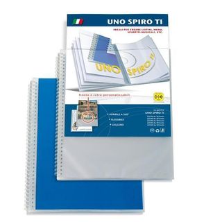 SEI UNO SPIRO TI - Porta listini - 50 compartimenti - per A4 - blu
