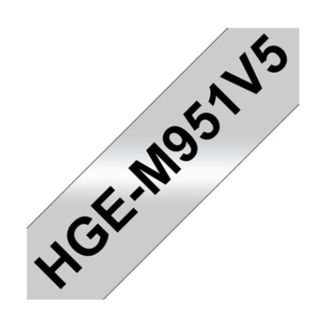 Brother HGE-M951V5 - Nero su argento - Rotolo (2,4 cm x 8 m) 5 cassetta(e) nast…