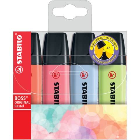 STABILO BOSS ORIGINAL Pastel - Evidenziatore - verde pastello, rosa pastello, v…
