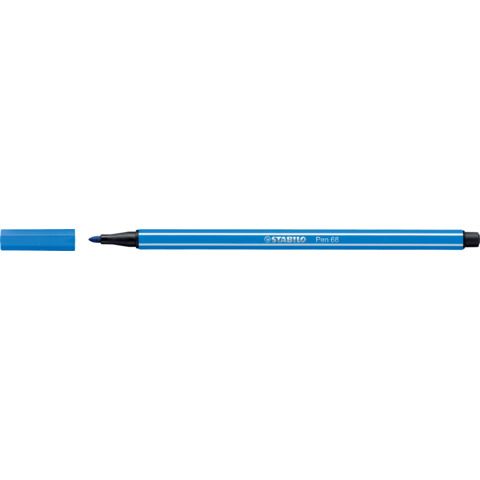 STABILO Pen 68 - Penna punta in fibra - blu scuro - inchiostro base acqua - 1 m…