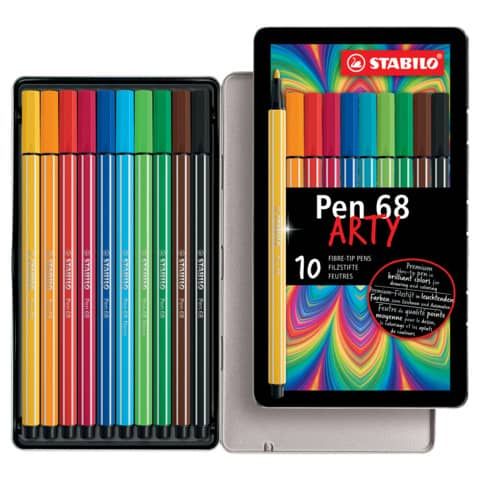 STABILO Pen 68 - Penna punta in fibra - colori assortiti - inchiostro base acqu…
