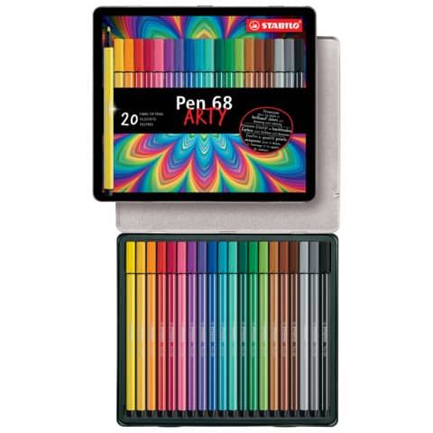STABILO Pen 68 - Penna punta in fibra - colori assortiti - inchiostro base acqu…