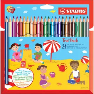 STABILO Trio long - Pastello colorato - colori assortiti - 4.2 mm - larga (pacc…