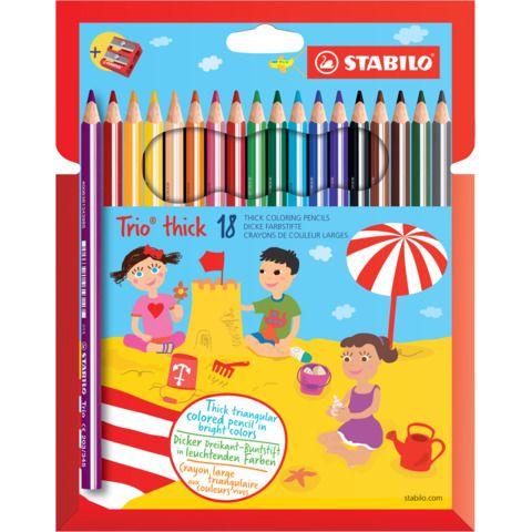 STABILO Trio thick - Pastello colorato - colori assortiti - 4.2 mm (pacchetto d…