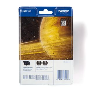Brother LC1100BKBP2 - Confezione da 2 - nero - originale - blister - cartuccia …