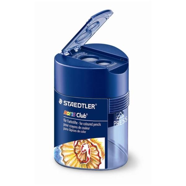 STAEDTLER Noris Club - Temperino con contenitore - 2 fori - metallo, polistirene