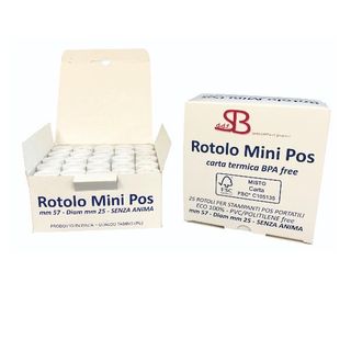 Sa.Ba.cart - Rotolo (5,7 cm x 6 m) - 55 g/m² - 25 rotoli carta termica